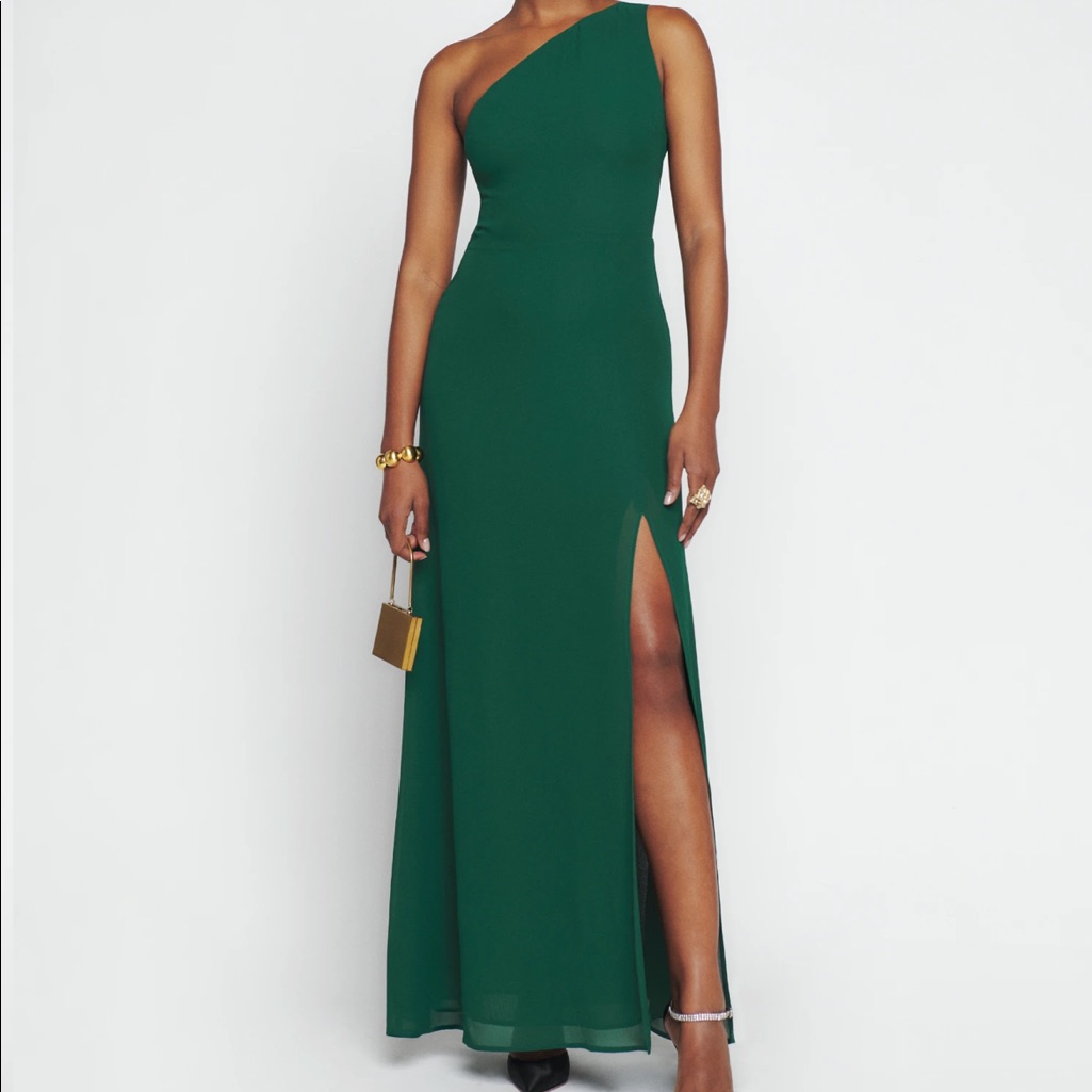 “Sale” Reformation Evelyn Dress - Emerald